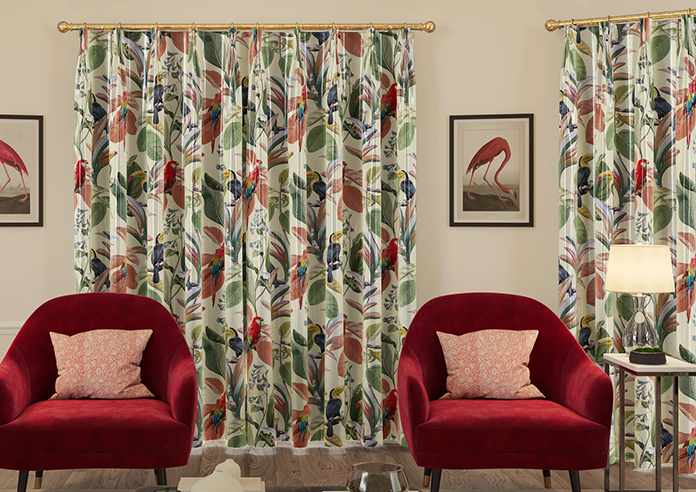 Parakeet Faux Silk, Pink Lotus - Made to Measure Curtain - Image 7